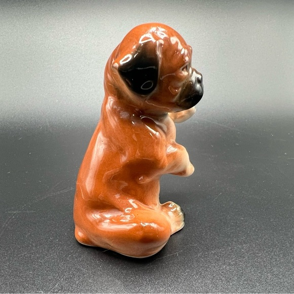 Vintage Porcelain Boxer Dog Figurine 3” Hand Painted - Picture 2 of 11